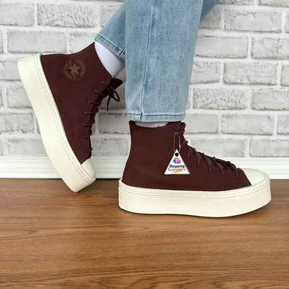Converse Chuck Taylor Lift Platform Hi Suede Fleece Lining 8 Women Shoes A06783C - Picture 3 of 12